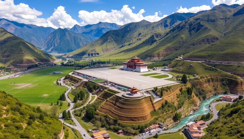 Paro gateway and Paro international airport visual overview Paro gateway and Paro international airport visual overview