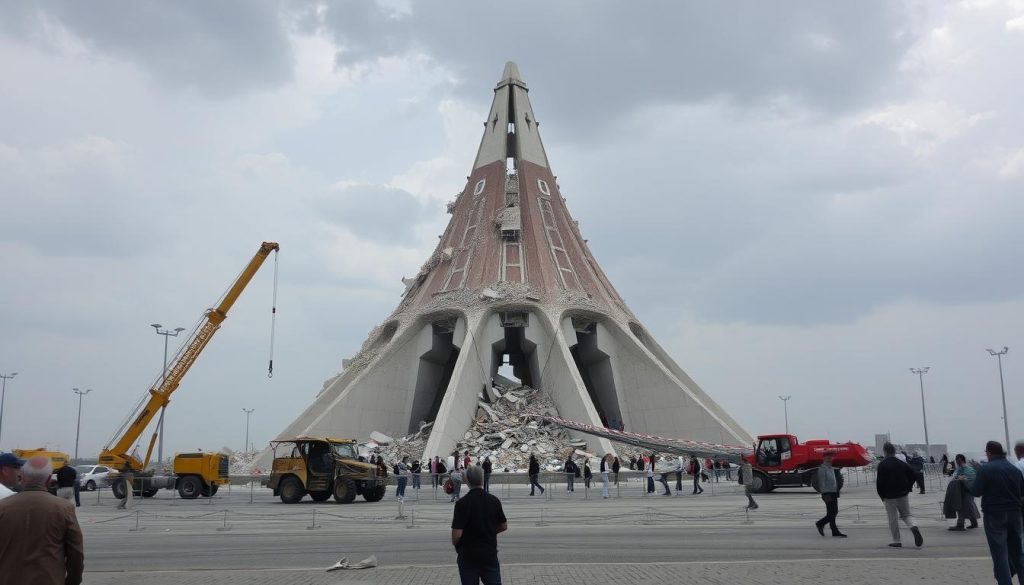 Pearl Monument demolition Pearl Monument demolition