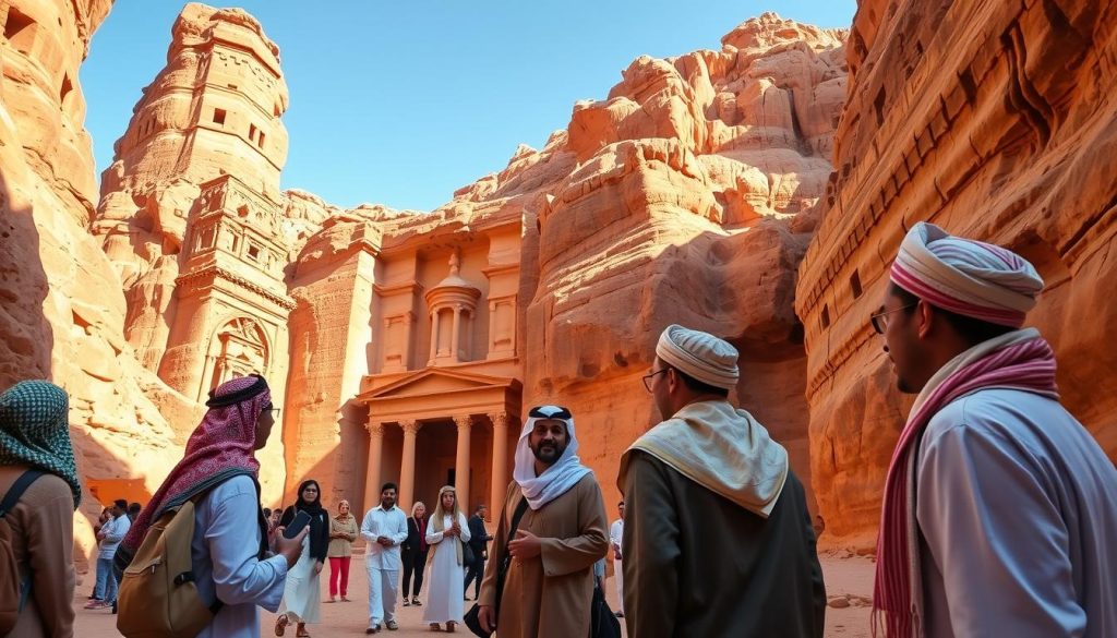 Petra local tour guides providing expert insights in Petra Petra local tour guides providing expert insights in Petra