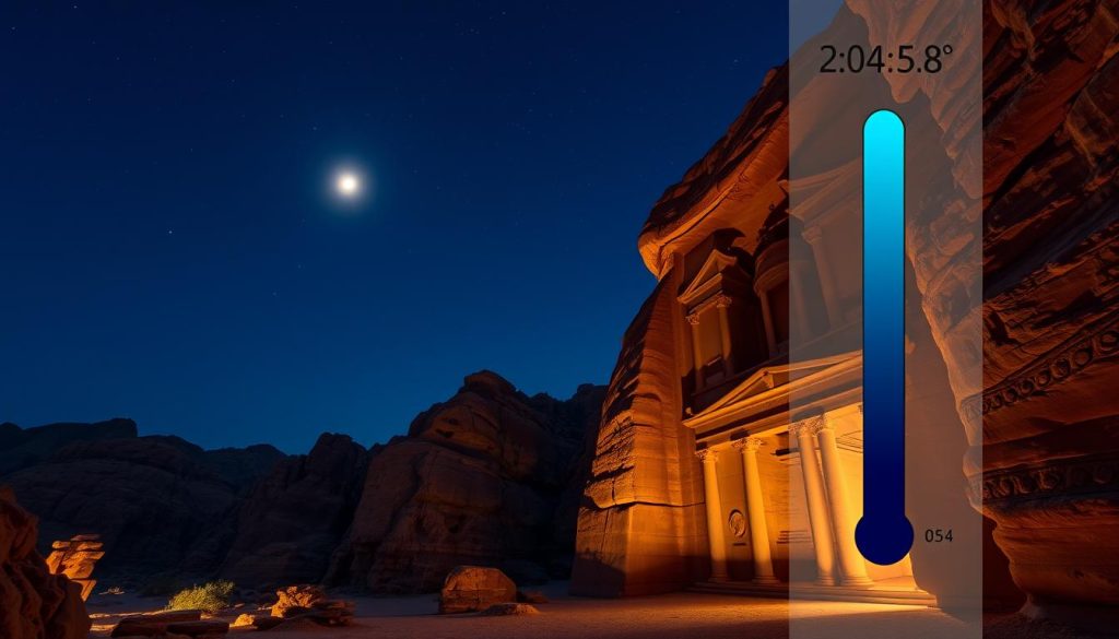 Petra night temperature overview Petra night temperature overview