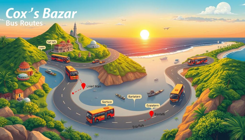 Popular Cox's Bazar bus routes Popular Cox's Bazar bus routes