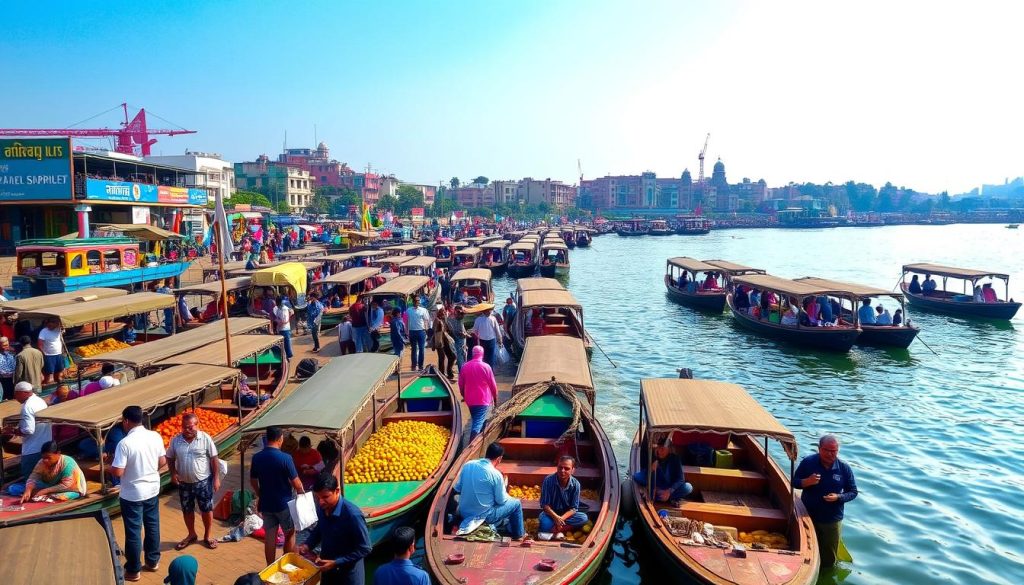 Sadarghat River Port activities Sadarghat River Port activities