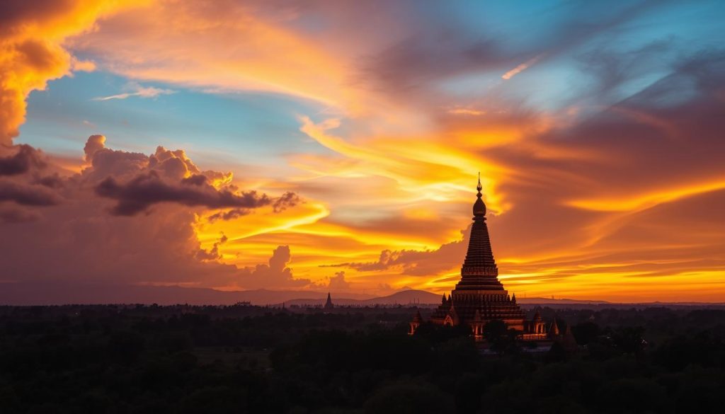 Shwesandaw Pagoda at sunset Shwesandaw Pagoda at sunset