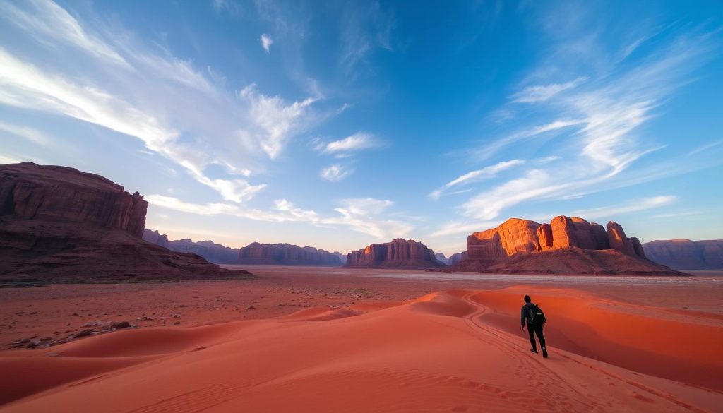 Solo hiking in Wadi Rum Solo hiking in Wadi Rum