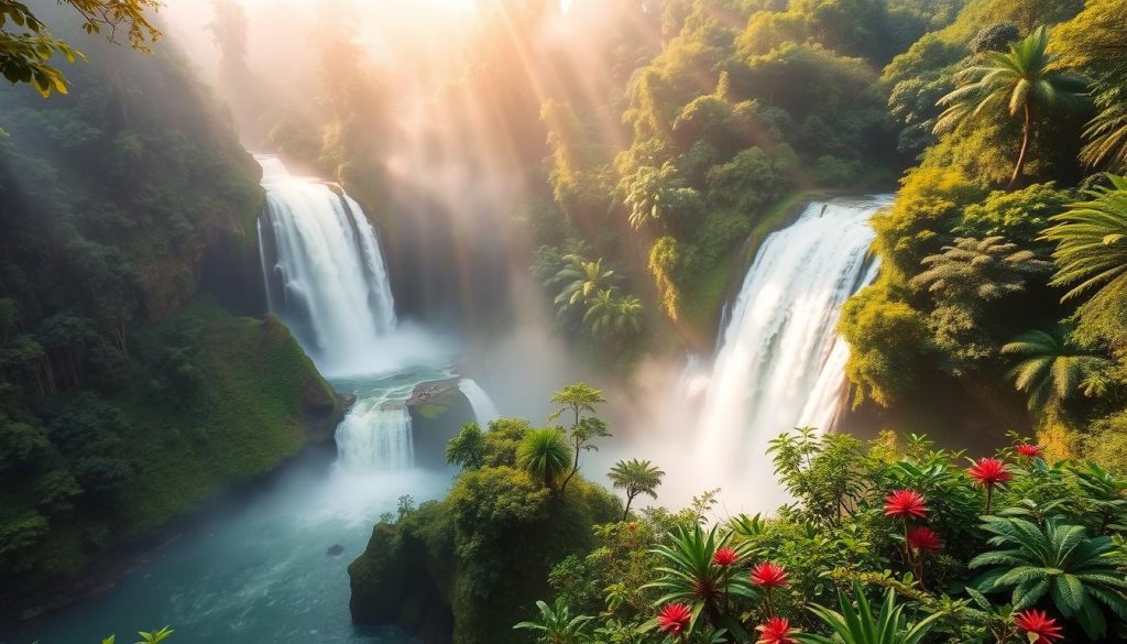 Tad Yuang and Tad Fane waterfalls in Pakse Tad Yuang and Tad Fane waterfalls in Pakse