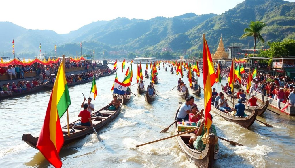 Tawthalin Festival boat races Tawthalin Festival boat races
