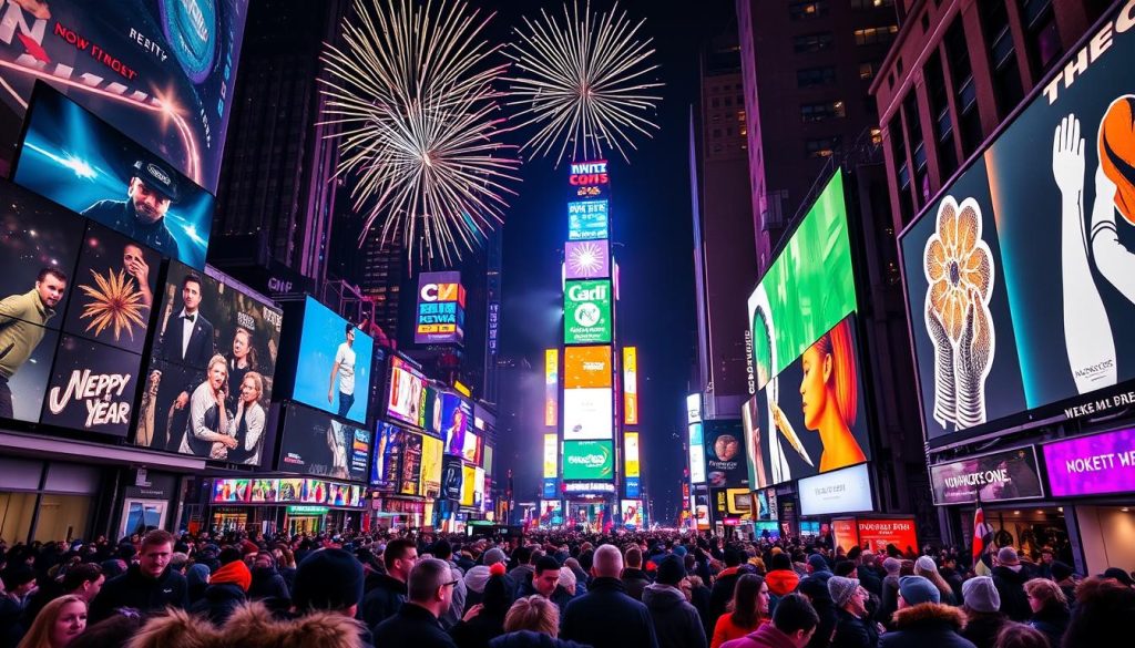 Times Square New Year's Eve celebration Times Square New Year's Eve celebration