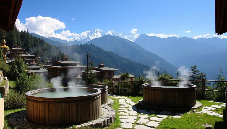 Traditional Bhutanese hot stone baths in Paro