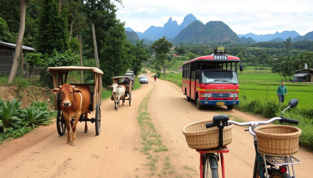 Transportation methods to Lao villages Transportation methods to Lao villages