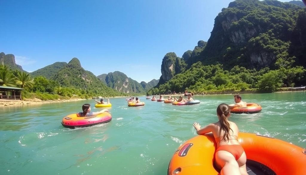 Tubing in Vang Vieng Tubing in Vang Vieng
