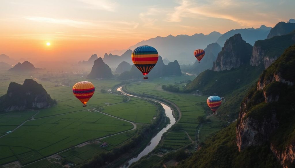 Vang Vieng hot air balloon experiences Vang Vieng hot air balloon experiences