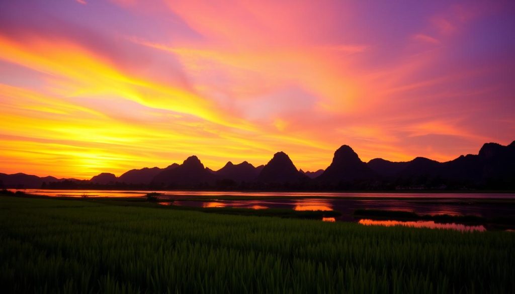 Vang Vieng sunset Vang Vieng sunset
