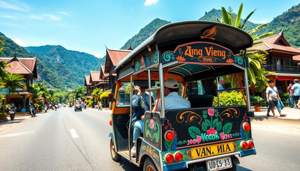Vang Vieng transportation by tuk-tuk Vang Vieng transportation by tuk-tuk