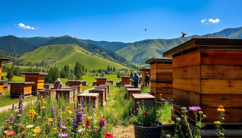 Visiting bee farms in Bumthang Visiting bee farms in Bumthang