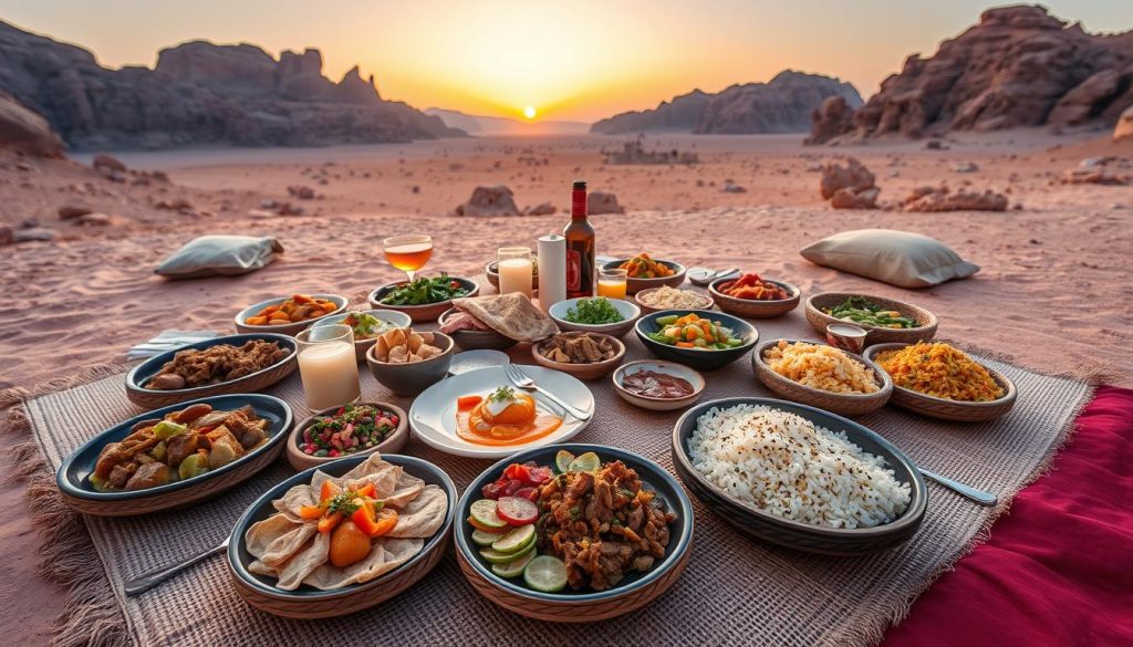 Wadi Rum cuisine showcasing Authentic Bedouin food Wadi Rum cuisine showcasing Authentic Bedouin food
