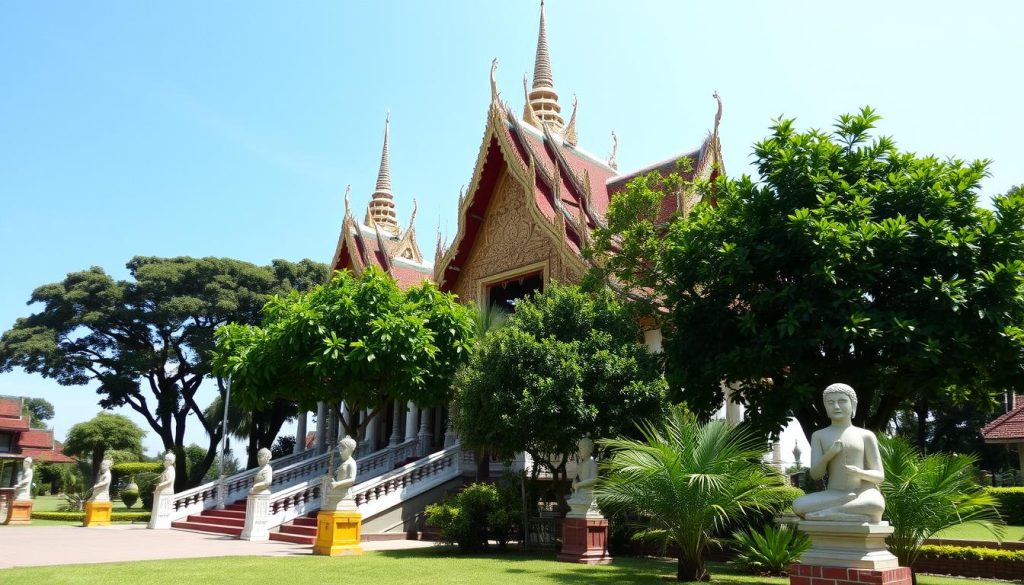 Wat Si Muang overview in Vientiane, Laos temple Wat Si Muang overview in Vientiane, Laos temple
