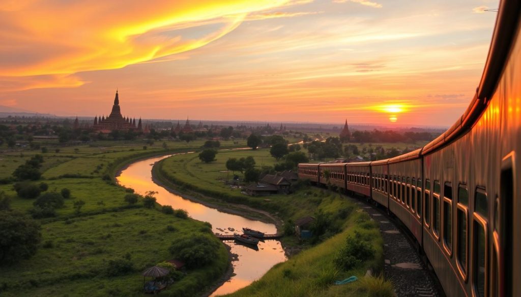 Yangon to Bagan route Yangon to Bagan route