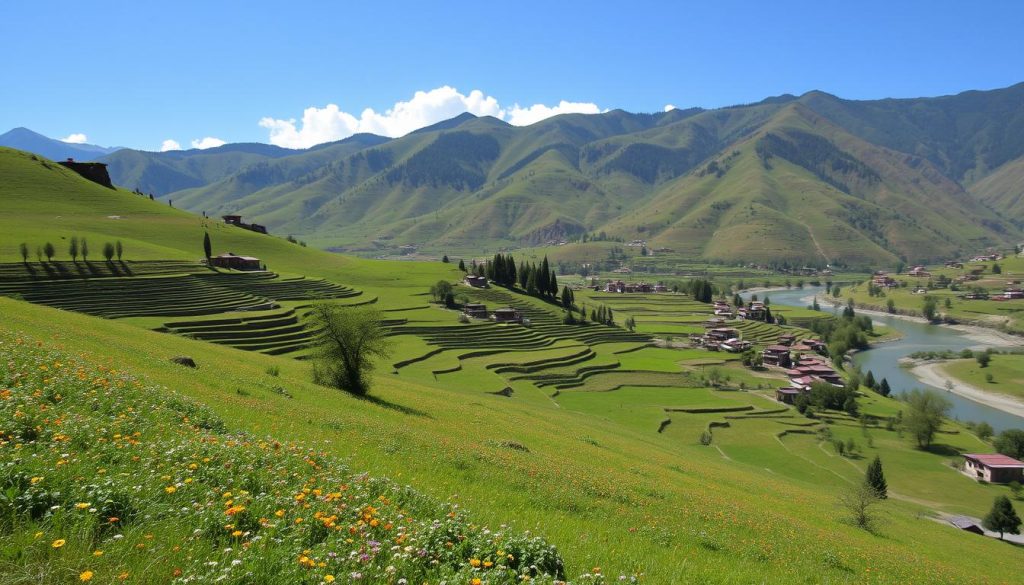 fertile regions in Bumthang Valley fertile regions in Bumthang Valley