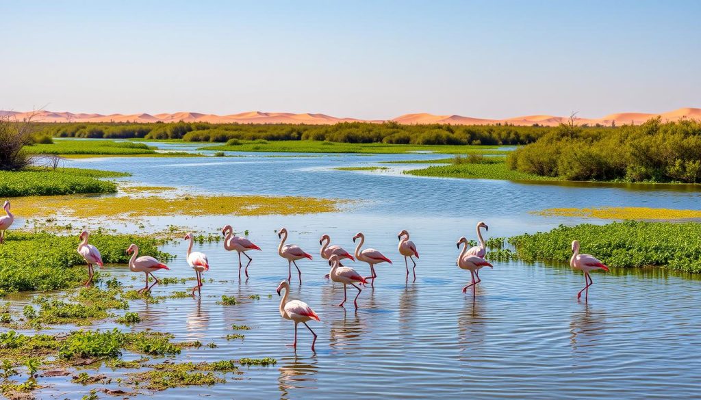 flamingos in Al Khor flamingos in Al Khor