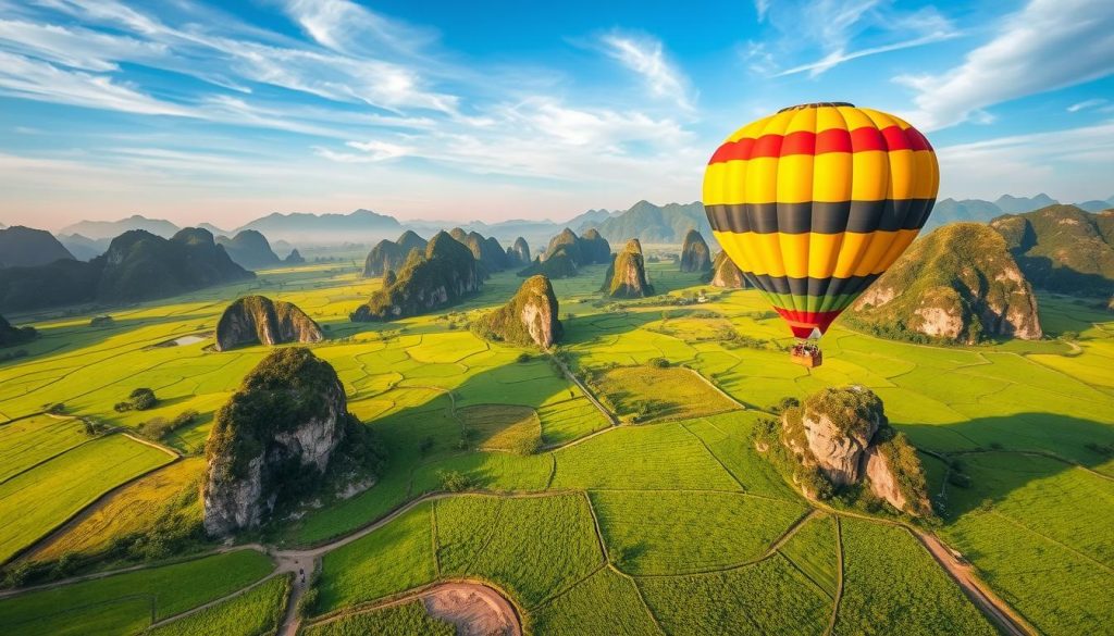floating above Vang Vieng floating above Vang Vieng