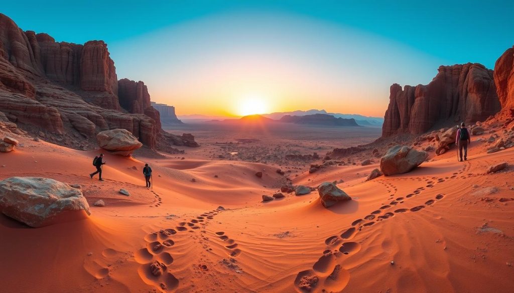 hiking in Wadi Rum hiking in Wadi Rum