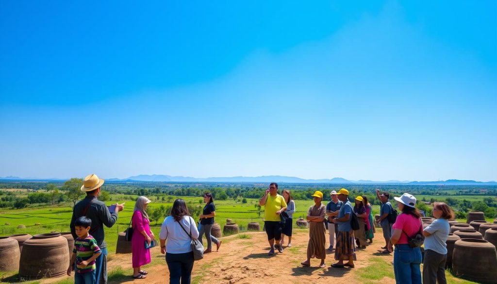 local guides ensuring safety at the Plain of Jars local guides ensuring safety at the Plain of Jars