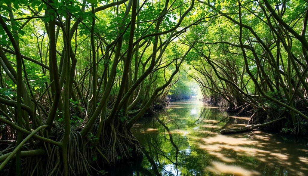mangrove forest in the unique ecosystem of Sundarbans mangrove forest in the unique ecosystem of Sundarbans