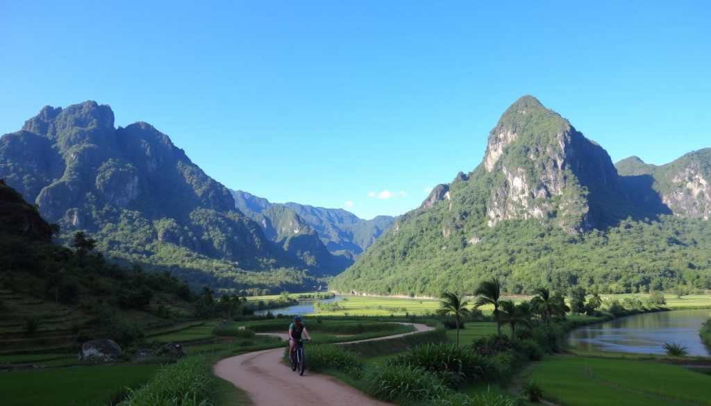 popular cycling trails in Vang Vieng popular cycling trails in Vang Vieng