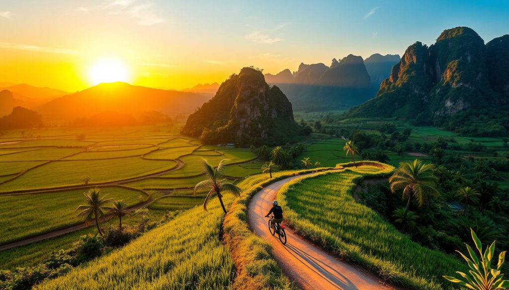 popular cycling trails in Vang Vieng popular cycling trails in Vang Vieng