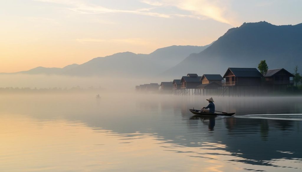 serene beauty of Inle Lake serene beauty of Inle Lake