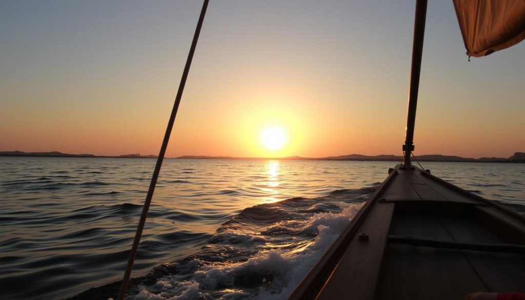sunset watching from dhow boat sunset watching from dhow boat