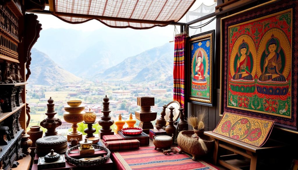 traditional Bhutanese handicrafts and Thangka paintings traditional Bhutanese handicrafts and Thangka paintings