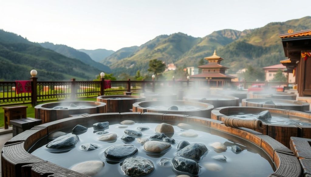 traditional Bhutanese hot stone baths in Paro traditional Bhutanese hot stone baths in Paro
