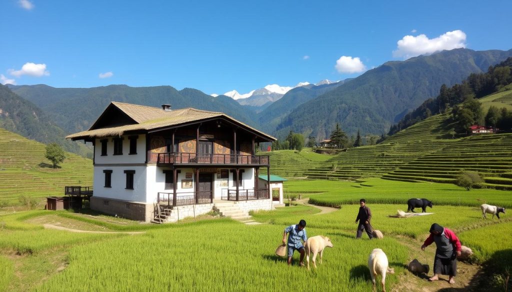traditional village stays Paro traditional village stays Paro