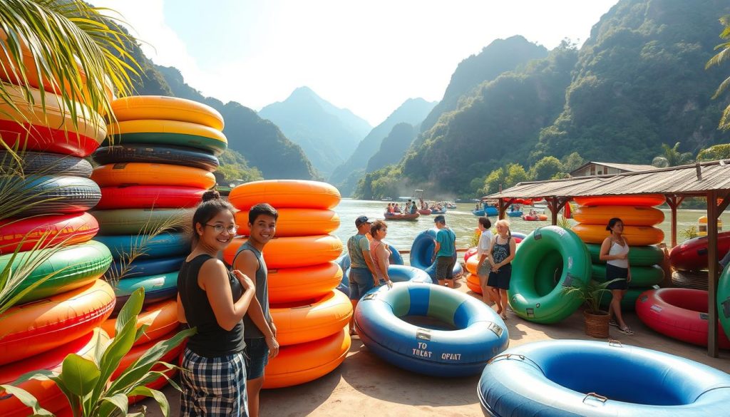 tube rental process in Vang Vieng tube rental process in Vang Vieng