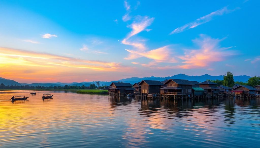 visiting Inle Lake stilt houses visiting Inle Lake stilt houses