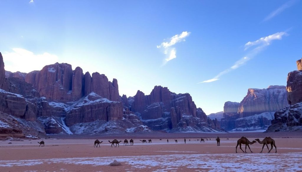 winter in Wadi Rum winter in Wadi Rum