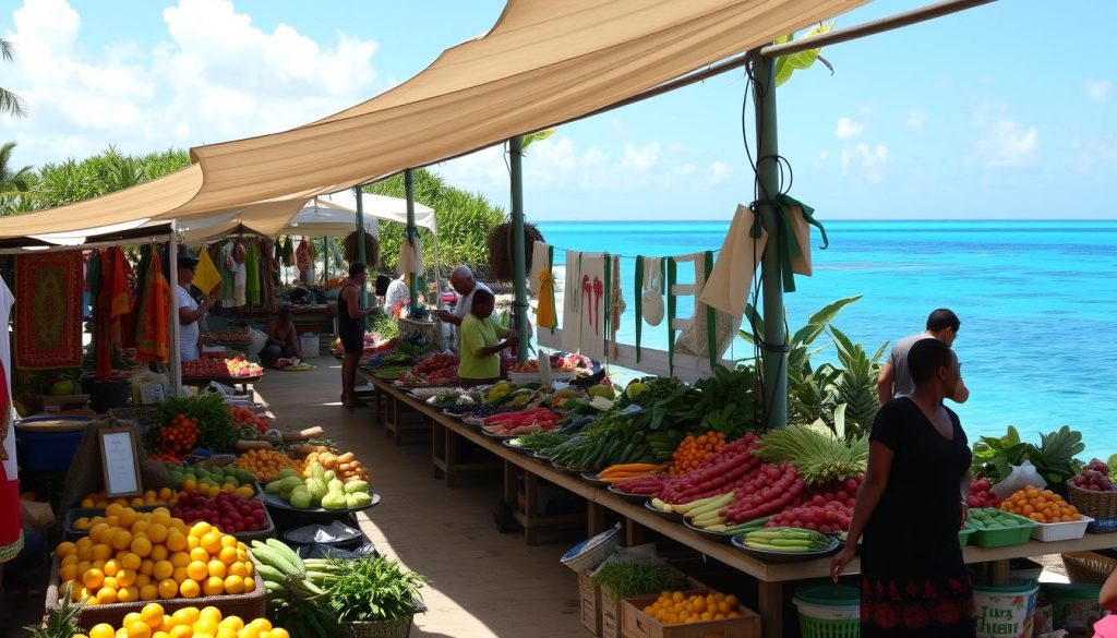 Blue Hills Market showcasing local produce Turks and Caicos Blue Hills Market showcasing local produce Turks and Caicos