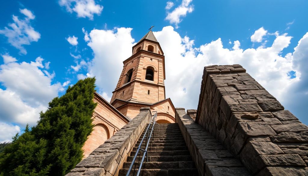 Climbing the bell tower in Mtskheta Climbing the bell tower in Mtskheta