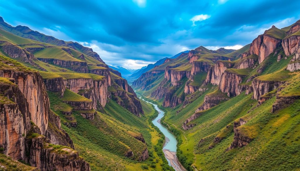 Dariali Gorge showcasing natural landscapes in Kazbegi Dariali Gorge showcasing natural landscapes in Kazbegi