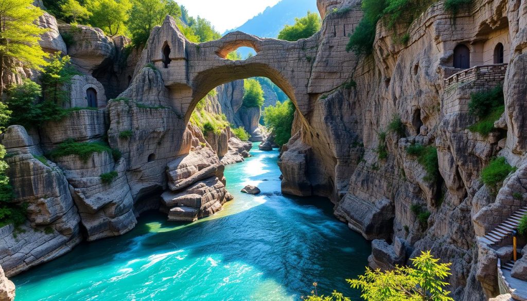 Devil's Bridge natural attractions in Tatev Devil's Bridge natural attractions in Tatev