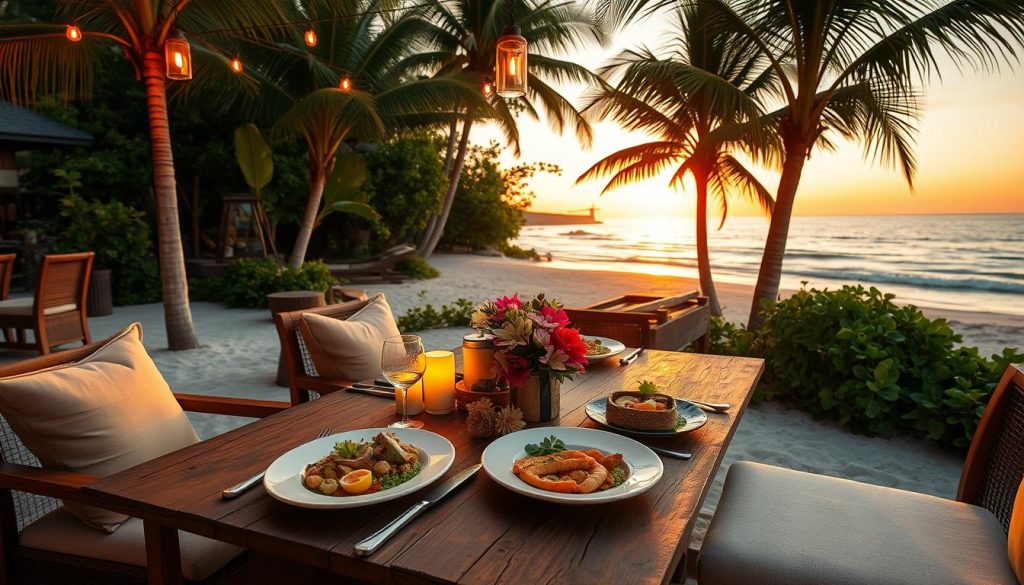 Dining atmosphere in Ari Atoll Dining atmosphere in Ari Atoll