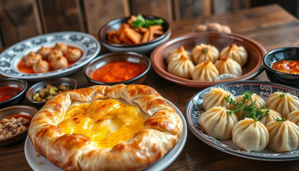 Georgian cuisine highlights with Khachapuri and Khinkali Georgian cuisine highlights with Khachapuri and Khinkali