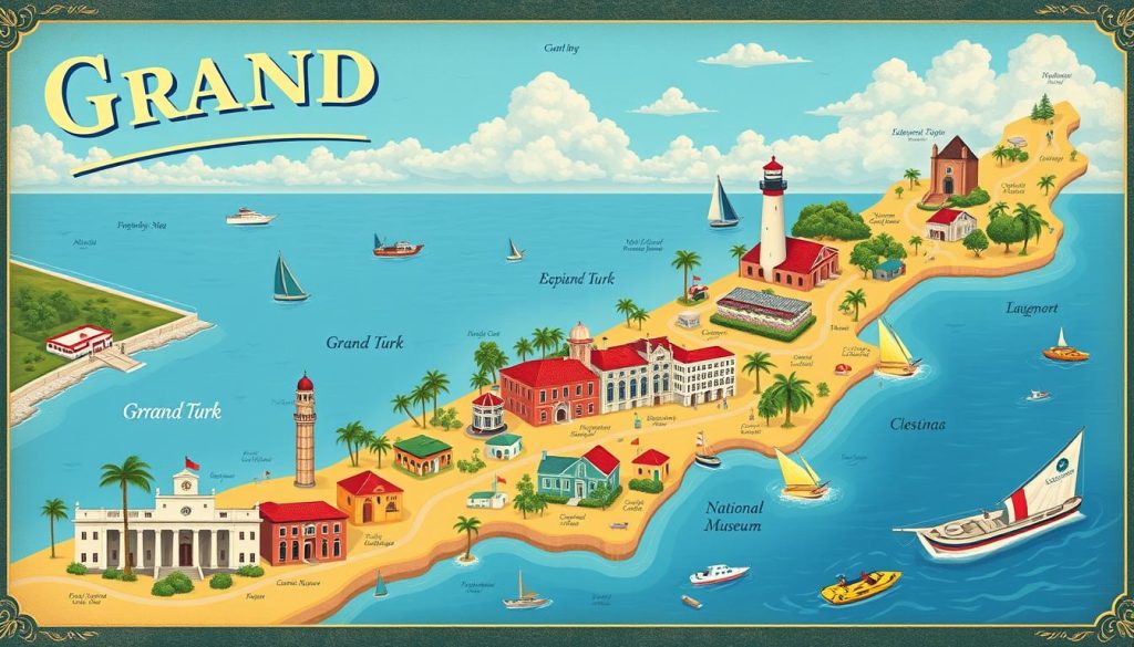 Grand Turk historical sites map Grand Turk historical sites map