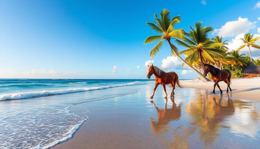 Horseback riding on the beach Horseback riding on the beach