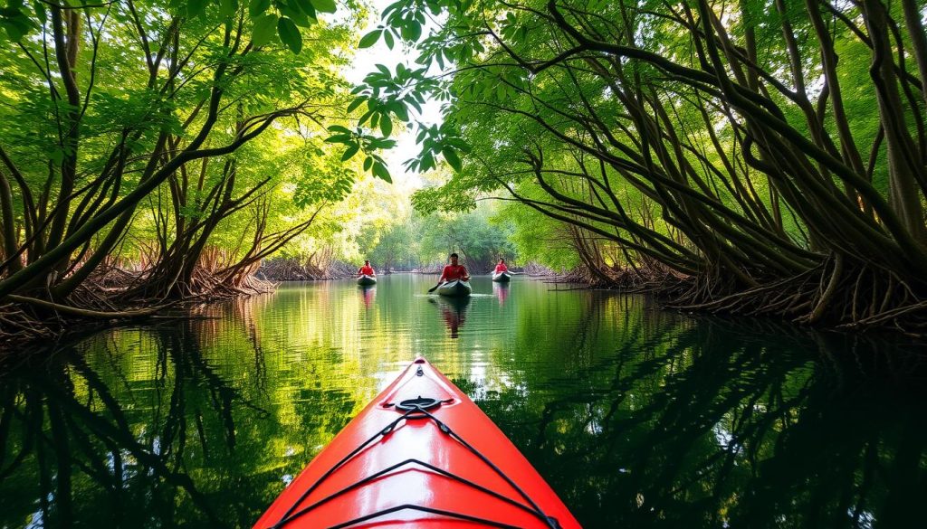 Kayaking in Palawan's mangroves Kayaking in Palawan's mangroves