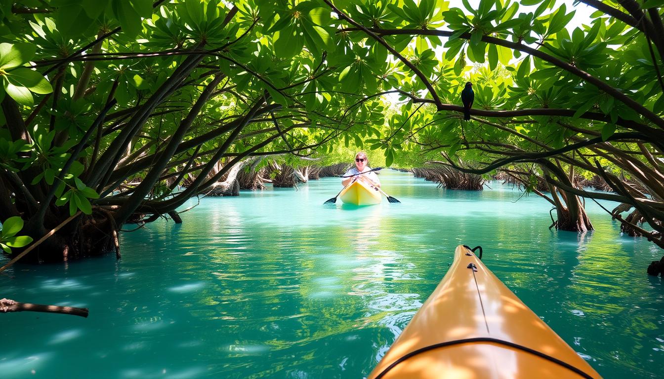 Kayaking through the Mangroves in South Caicos