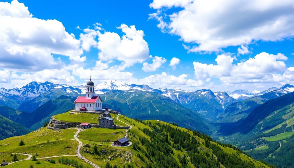 Kazbegi landmarks featuring Gergeti Trinity Church Kazbegi landmarks featuring Gergeti Trinity Church