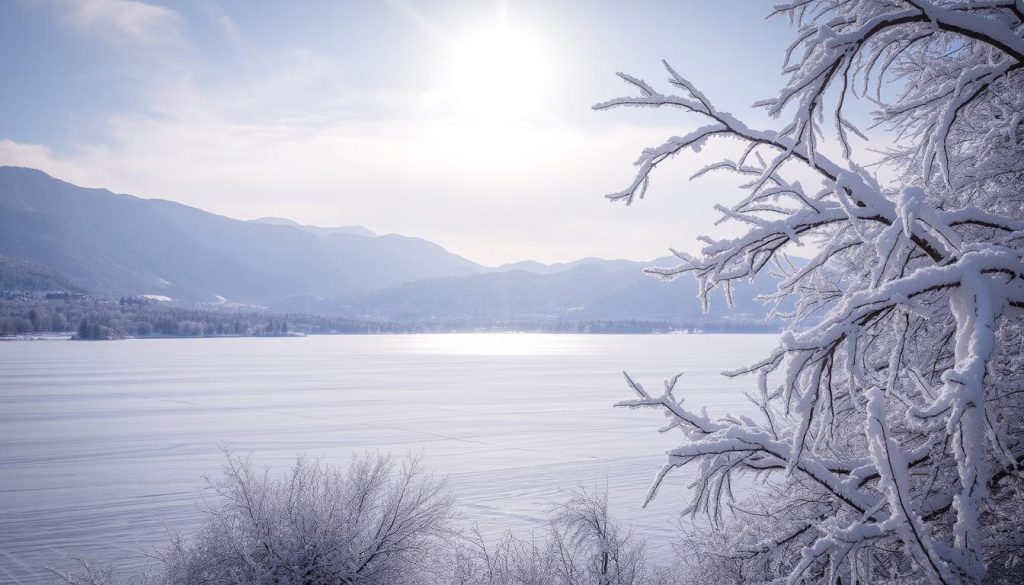 Lake Sevan winter landscape Lake Sevan winter landscape