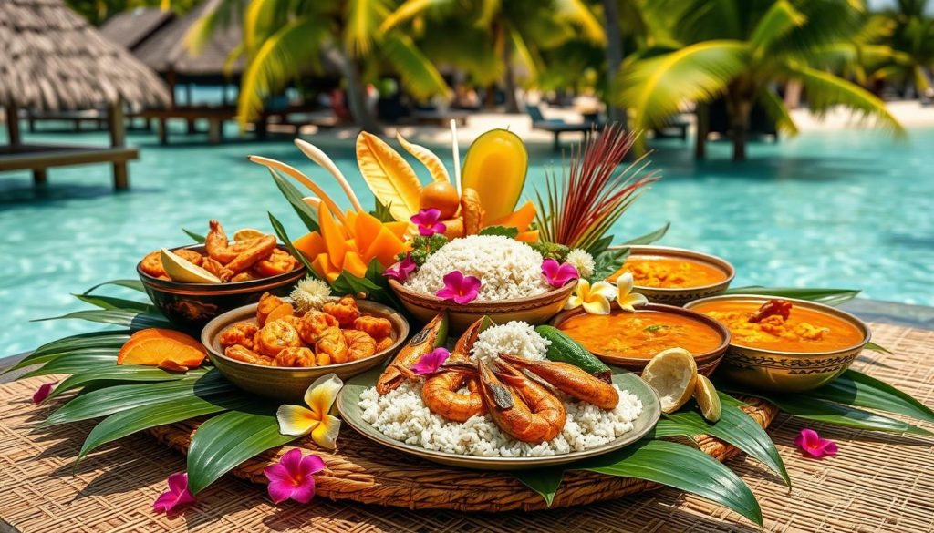 Maldivian cuisine showcasing traditional dishes Maldivian cuisine showcasing traditional dishes